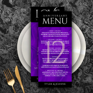 Menu 12ème anniversaire de la Mariage de soie