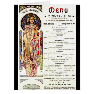 Menu 1903 de New York Café