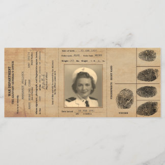 Menu 1940 Réplique d'identification du passeport