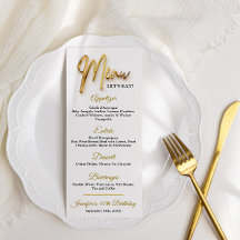 Menu - 3d Gold Tex Minimalist Design 