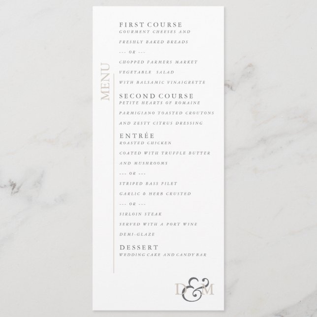 Menu 4 po x 9 po parfaitement pâle (Devant)