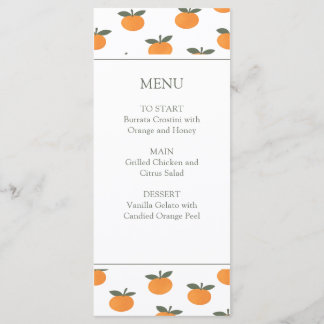 Menu A Little Cutie Orange Gender Neutral Citrus Modern