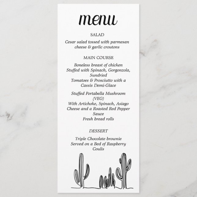 Menu à plat (Devant)