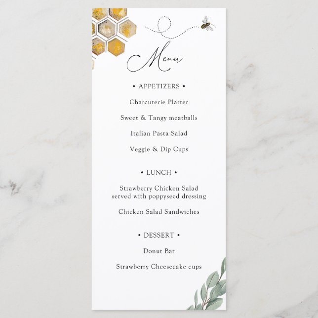 Menu Abeille et Eucalyptus (Devant)