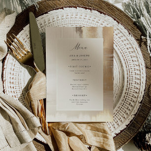 Menu Abstrait d'or   Mariage élégant