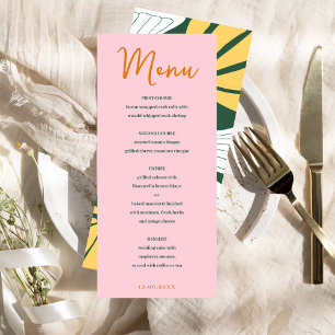 Menu Abstrait mélange rose et vert fleuri et assor