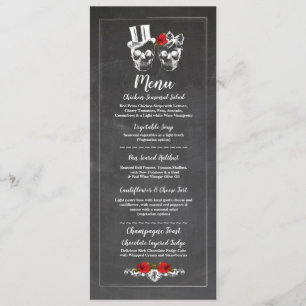 Menu Accueil Mariage Crânes Rustiques Rose Menus
