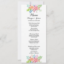 Menu Accueil Mariage Fleurs Élégantes Cartes