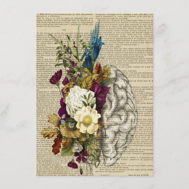 Menu affiche d'anatomie du cerveau floral médical (Devant)
