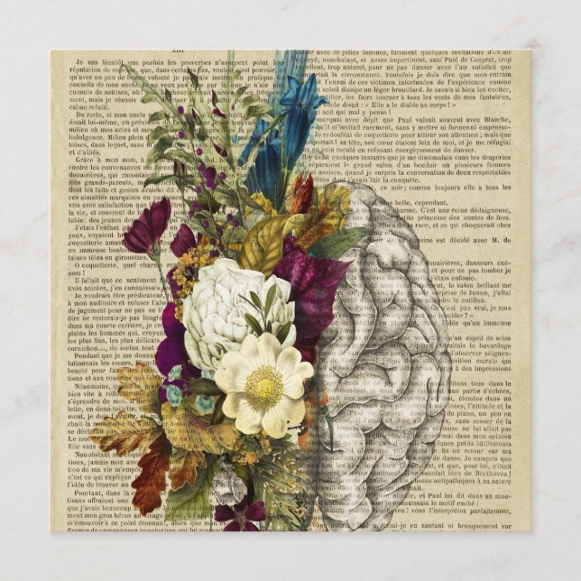 Menu affiche d'anatomie du cerveau floral médical (Devant)