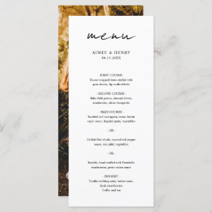 Menu Aimee Rustic Script Mariage moderne