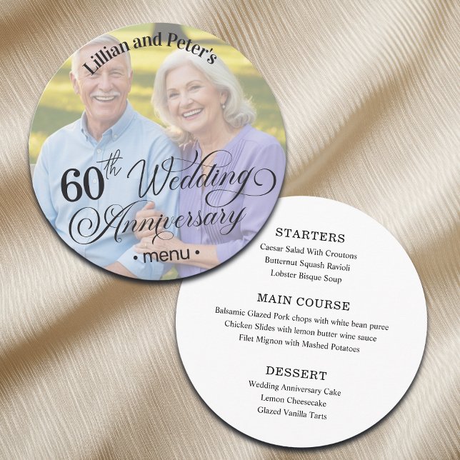 Menu Ajouter une superposition de texte de photo 60e an (Créateur téléchargé)