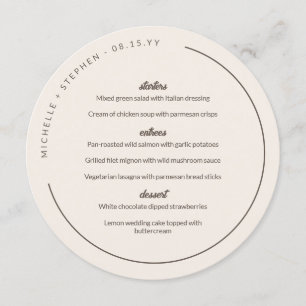 Menu Albâtre & Noms Brown Courbés Arrondi