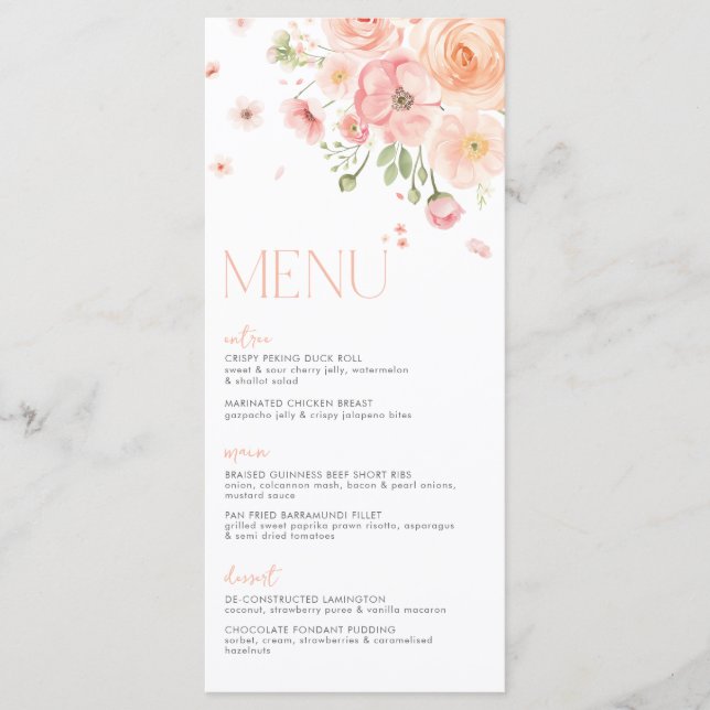 Menu Amour Floral Fête des mariées En Fleur Lumineux Ap (Devant)