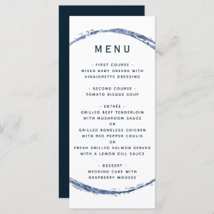 Menu Ampersand Mariage du cercle rustique bleu marine