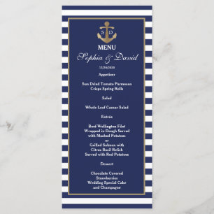 Menu Ancre d'or Bleu Bleu Marine Nautique