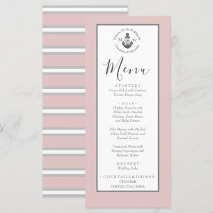 Menu Ancre florale à thème nautique Dusty Rose ros