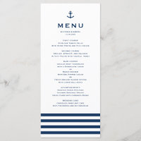 Ancre marine moderne bleu et blanc Mariage nautiqu