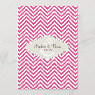 Menu Ancre nautique moderne Preppy Chevron Stripe