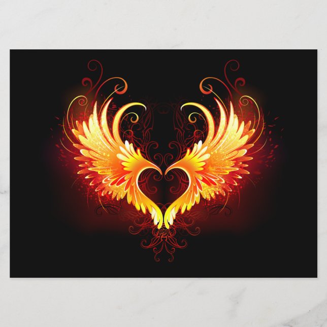 Menu Angel Fire Heart with Wings (Devant)
