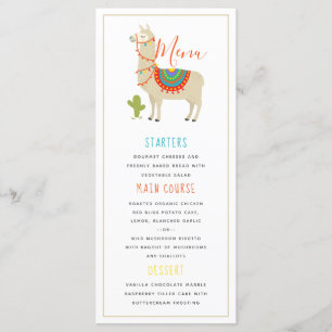 Menu animal fantaisie de fête d'anniversaire de