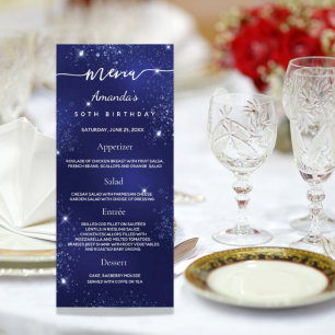Menu Anniversaire bleu parties scintillant photo f