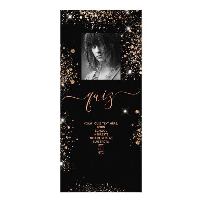 Menu Anniversaire or noir parties scintillant phot (Dos)