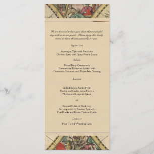 Menu antique de mariage de carte de Vieux Monde