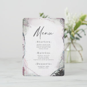 Menu Aquarelle Abstraite moderne Mariage violet clair