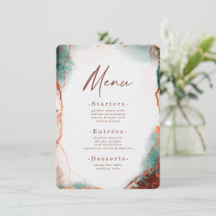 Menu Aquarelle Abstraite moderne Terra Cotta Mariage