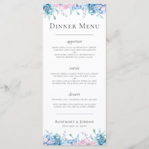 Menu Aquarelle Floral & Rustique Maison de Campagne en
