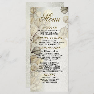 Menu Aquarelle Golden Eucalyptus Foliage brillant éléga