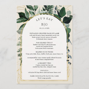 Menu Aquarelle ivoire Beige avec Arché