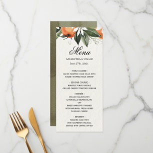 Menu Aquarelle moderne Orange & Beauté Feuille
