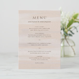 Menu Aquarelle Neutre Moderne Mariage élégant