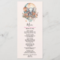 Aquarelle rose mignonne Air Balloon Elephant Baby 