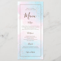 Aquarelle rose Turquoise Argent Confetti Mariage
