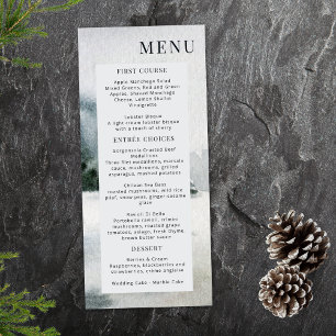 Menu Aquarelle Rustique du lac Misty Mountain