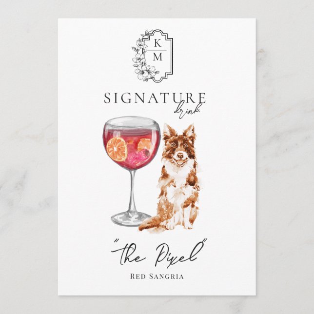 Menu Aquarelle | Signature Mariée & Salle Boisson (Devant)