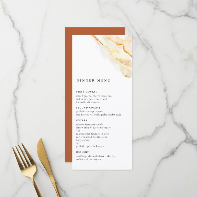 Menu Aquarelle terrestre (Devant/Arrière en situation)
