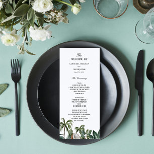 Menu Aquarelle tropicale tendance Feuilles verts