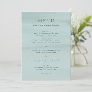 Menu Aquarelle verte moderne Mariage élégant