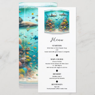 Menu Aquatique Aquarelle Requins & Poissons Aquari