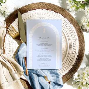 Menu Arc Clé grecque Baptême Bleu