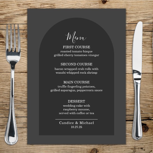 Menu Arc gris foncé simple moderne (Créateur téléchargé)