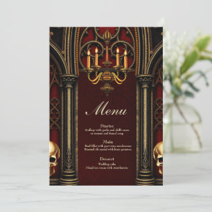 Menu Arche gothique aux crânes.