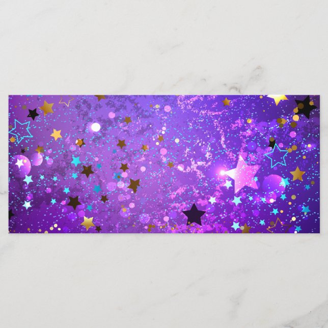 Menu Arrière - plan de feuille violet avec étoiles (Devant)