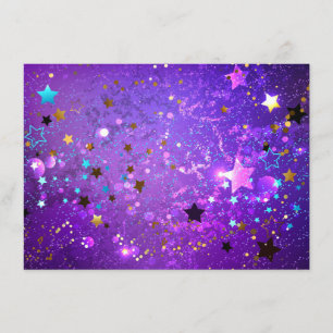 Menu Arrière - plan de feuille violet avec étoiles