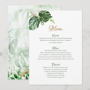 Menu Art de mariage feuilles de palmier vert tropical g