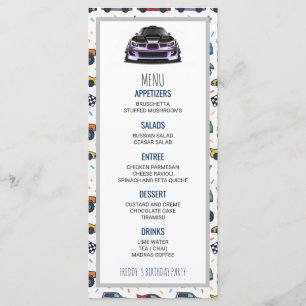 Menu art dessiné à la main violet œil plissé